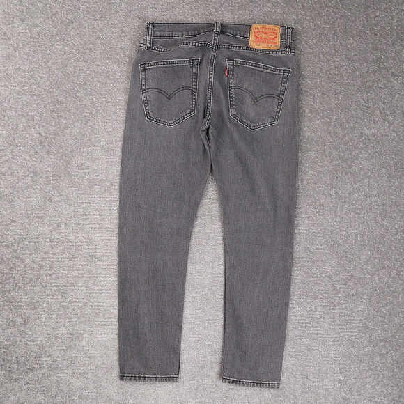 Levi's 512 Slim Fit Tapered Leg 31x30 Dark Wash Gray Denim Jeans - Picture 2 of 14